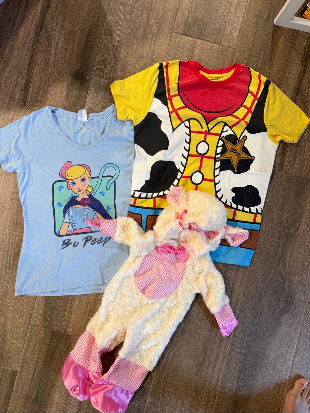 Toy Story Family Costume Set - Bo Peep & Woody T-Shirt & Baby Lamb costume